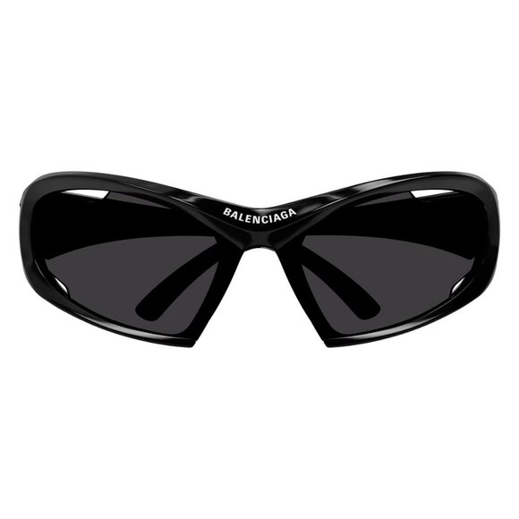 New BALENCIAGA Extreme Black Semi Rimless Wraparound BB0318S 001 Sunglasses Wome - Picture 2 of 6